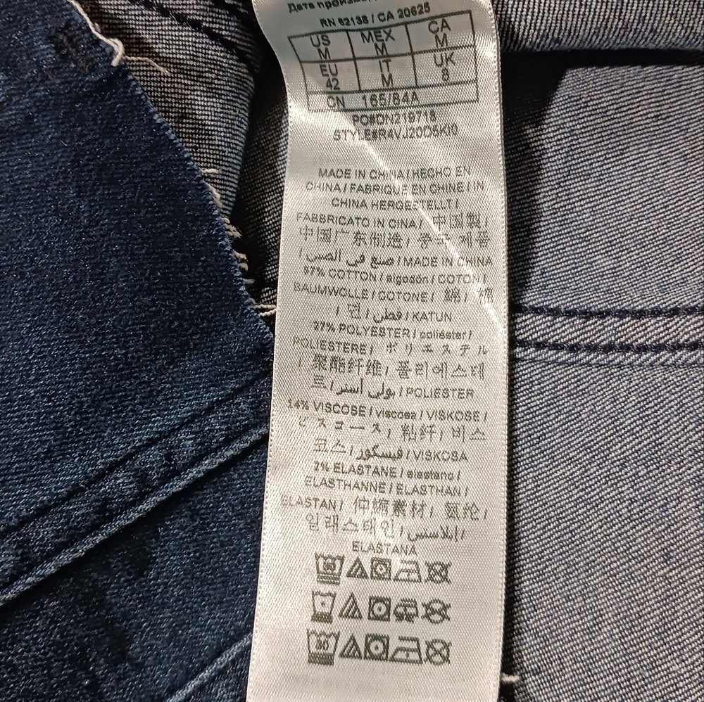 Guess Martha Cropped Denim Jacket Retro Script Logo Raw Hem - Picture 7 of 8